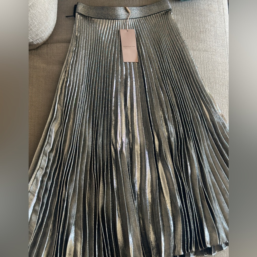 CHRISTOPHER KANE Petite Designer Silver Skirt - Size 38/ Size 0